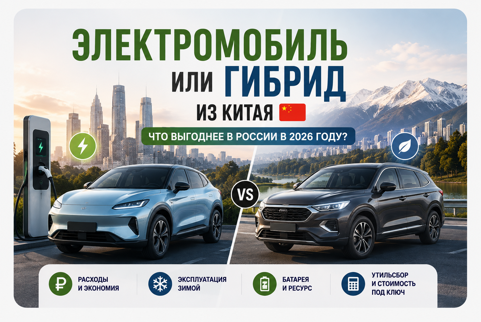 Электромобиль или гибрид из Китая: что выбрать в 2026 году в России